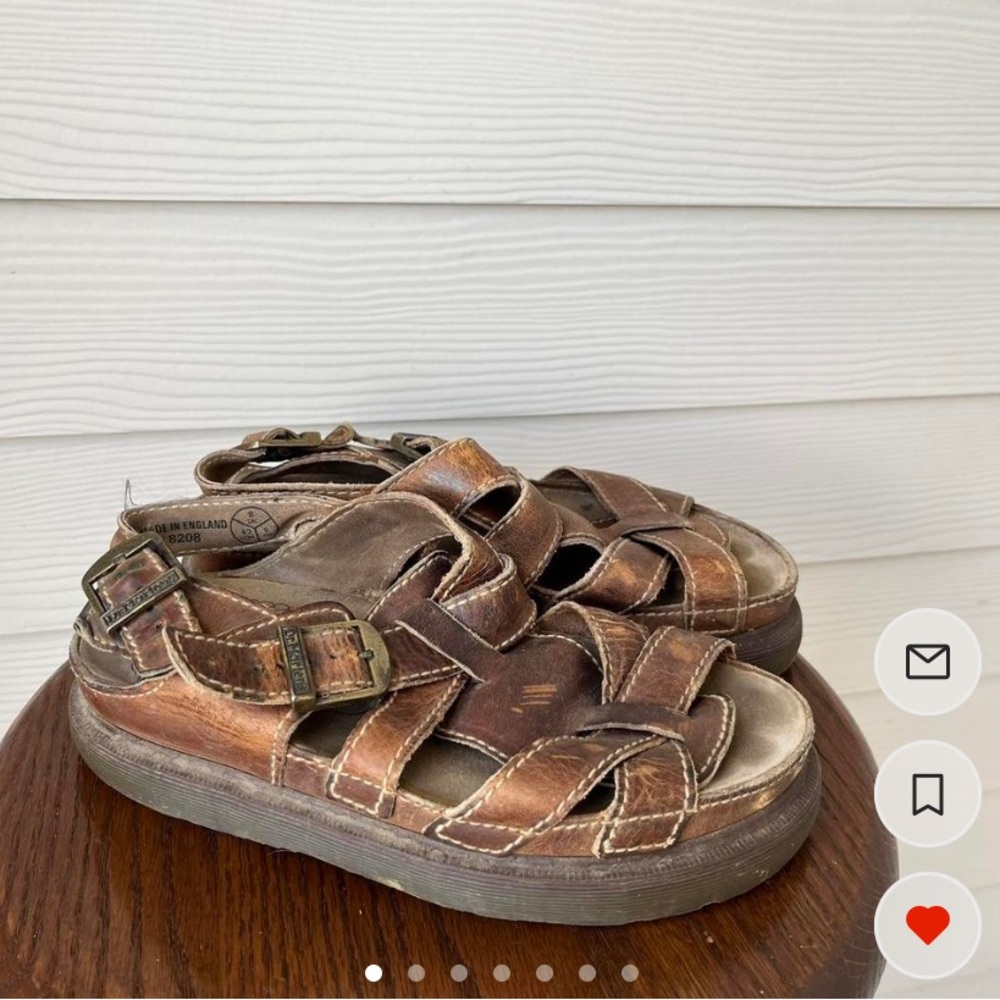 vintage docs dr marten brown fisherman platform sandals size 8 women’s